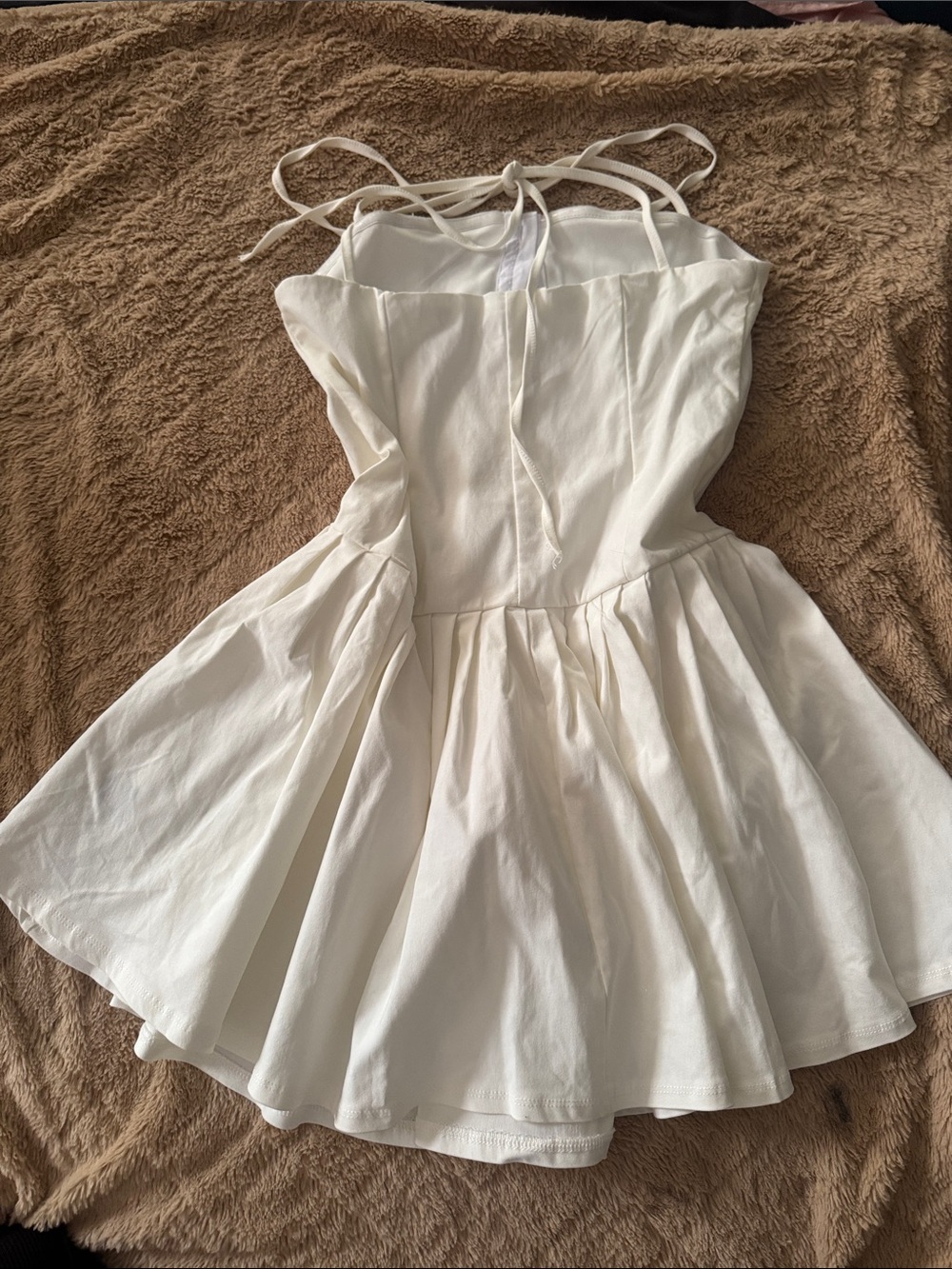 SHEIN White Tie-Strap Flared Sundress